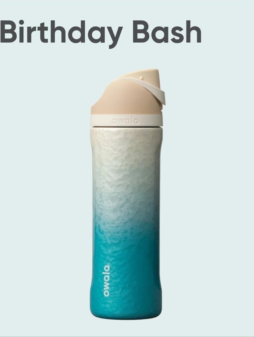 NEW Owala "Rolling In" 24 oz Birthday Bash 2026 Special Edition Ocean Beach Blue
